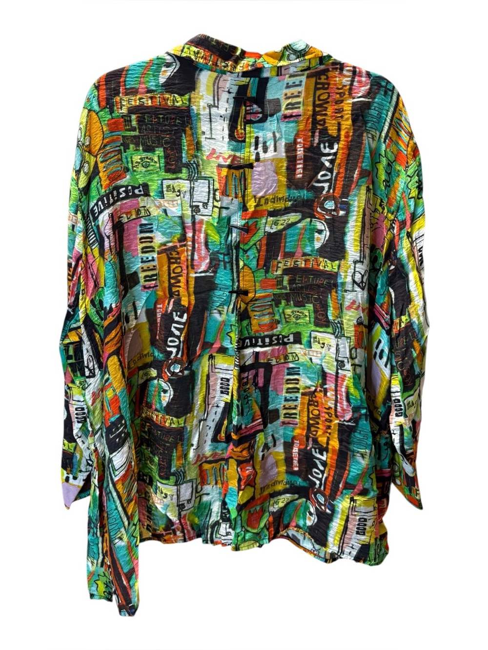 Ali Miles Multicolor Abstract Print Button-Down Shirt - Picture 2 of 2
